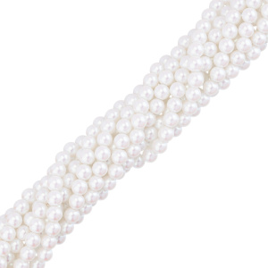 Жемчуг Crystalbird, круглый, 8 мм, Iridescent White, нить (#501)