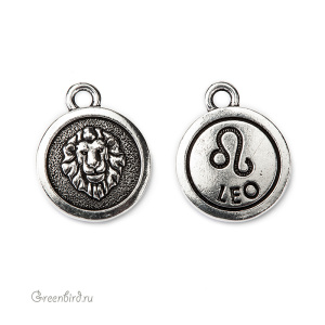 Подвеска "Лев", ант. серебро, 1 шт. (#TC-2474-12)