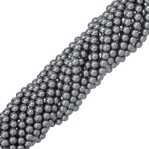 Жемчуг Crystalbird круглый 8 мм, гематит, нить (#57)