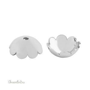 Шапочка гладкая, родий, 1 шт. (#SVAC-01R)