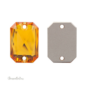 3252 Emerald Cut Sew-on Stone 20х14 мм – Sunflower (#292)
