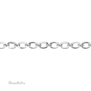 Цепочка фигурная 12 х 9 мм, родий, 30 см (#SVA-Chain-84R)