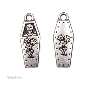 Подвеска "Гробик", ант. серебро, 1 шт. (#TC-2323)