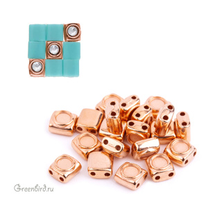 CYMBAL Металлическая бусина TILA "Peponas", розовое золото, 1 шт. (#TL-012008-RG)