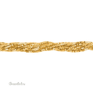 Бусины Геметин 3x2 мм, рондели, граненые, золото, нить (#SV-HMT-35)