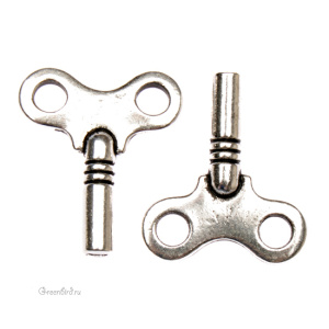 Подвеска "Заводной ключ", ант. серебро, 1 шт. (#TC-2337)