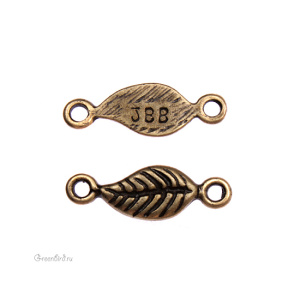 JBB Коннектор "Маленький лист", ант. латунь (J51-155)