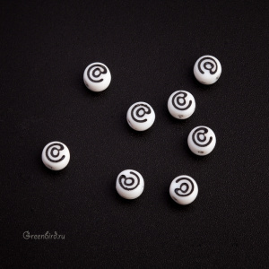 White Letter Beads – Значок "@", 1 шт. (#PB311-07W-AMP) White Letter Beads – Значок "@", 1 шт. (#PB311-07W-AMP)