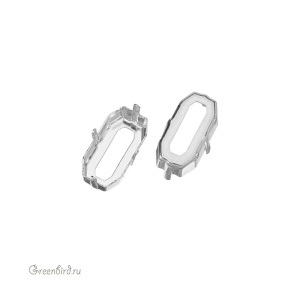 4595 Оправа для ювелирного кристалла Elongated Imperial FS 16х8 мм, белая бронза