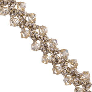 Набор для создания вязаного браслета с биконусами, светлое золото (#19-1)