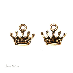 Подвеска "Корона", ант. золото, 1 шт. (#TC-2279)