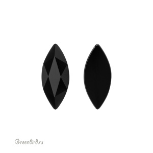 2201 Кристалл холодной фиксации Marquise 14x6 мм – Jet (#280)