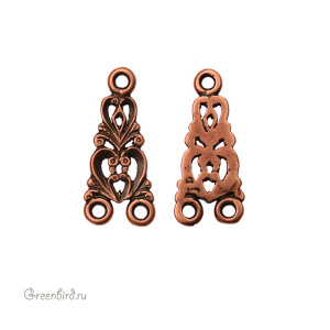 JBB Коннектор "Art Nouveau 2:1", мал", ант. медь (JB-7318)