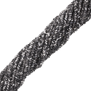 Бусины граненые "Крошка", цв. темное серебро, нить (#SVA-GLB-39)