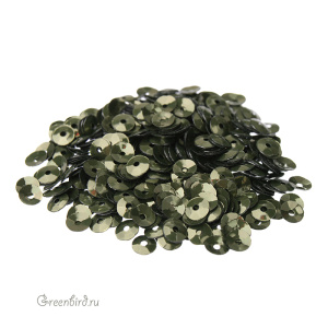 Пайетки 4мм чаша Verde Salvia (#7049)