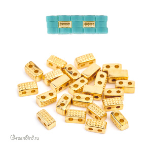 CYMBAL Металлическая бусина Half TILA "Marathi", 24K Gold Plate, 1 шт. (#HT-012332-GP)