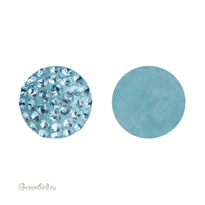 Swarovski 86601 Кабошон с кристальным паве 12 мм, аквамарин (#202), 1 шт.