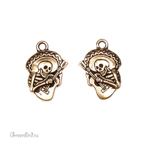 Подвеска "Гитаристо", ант. золото, 1 шт. (#TC-2318)