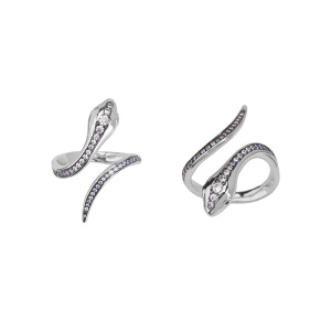 Кольцо разъемное "Змея", фианиты, родий (#SV1701-RNG-05R)