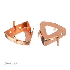 4799 Оправа для ювелирного кристалла Prismatic Triangle FS 20х20,4 мм, томпак