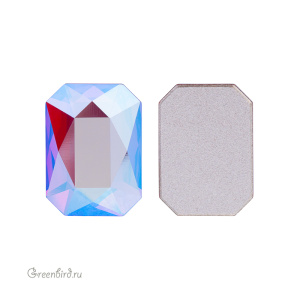 2602 Кристалл холодной фиксации Emerald Cut 8х5,5 мм – Scarlet Shimmer (#276SHIM)