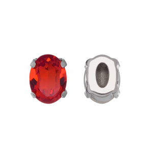 Кристалл в оправе 4120C 8x6 мм Crystalbird - Light Siam (#227), родий, 8 шт. (#CBCS-0077)