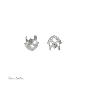 4428 Оправа для ювелирного кристалла Square Fancy Stone FS 4 мм, белая бронза