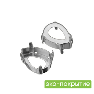 Оправа эко-покрытие 4320 Капля 14х10 мм, родий, 1 шт.