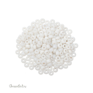Винтажный бисер круглый 8/0, Opal Off White (#25)