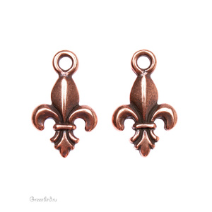 Подвеска "Королевская лилия" малая, ант. медь, 1 шт. (#TC-2238)
