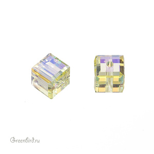 Swarovski 5601 Бусина Куб 4 мм, жонкиль радужный (#213AB), 1 шт.