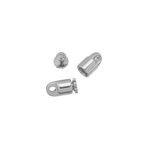 Концевик-кримп винтовой, 6,5х3,5 мм, родий, 1 шт. (#SV1701-KC-03R)