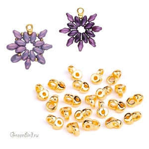 CYMBAL Концевик "Remata" для SuperDuo, 24K Gold Plate, 1 шт. (#SD-012051-GP)