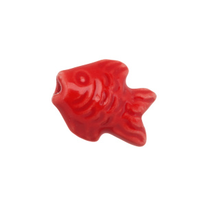 Бусина керамика "Рыбка" 20х15 мм, красный, 1 шт. (#SVA-CRM-94)