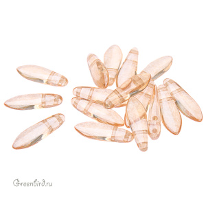 Dagger 2 отверстия 5x16mm, Luster Transparent Champagne, 1 шт. (#LC00030)