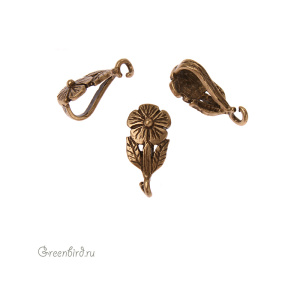 JBB Коннектор-бейл "Цветок", ант. латунь (JB-7456)