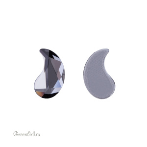 Swarovski 2365 Термостразы Пейсли Y 10х6 мм, серебряная ночь (#001SINI), 1 шт.