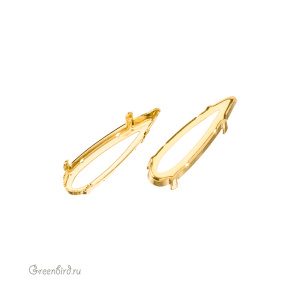 4331 Оправа для ювелирного кристалла Raindrop Fancy Stone 30 мм, золото