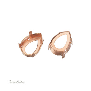 4320 Оправа для ювелирного кристалла Pear Fancy Stone 18х13 мм, томпак