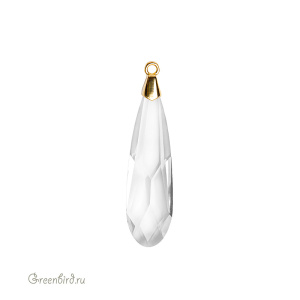 Swarovski 6533 подвеска Капля с бейлом 17,5 мм, золото, прозрачный (#001), 1 шт.