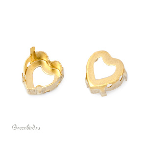 4831 Оправа для Vintage Heart Fancy Stone 8,8х8 мм, латунь