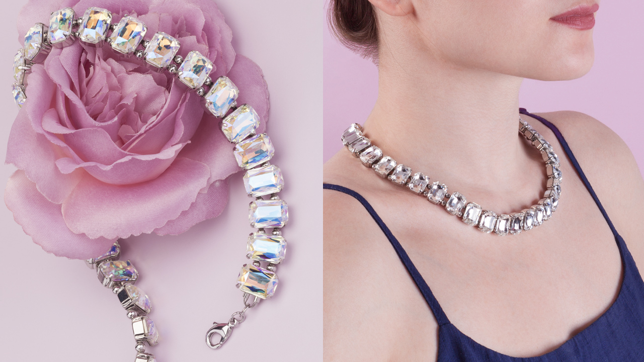 19.04 ⭐️ Чокер из кристаллов Octagon Crystalbird с мерцающим эффектом