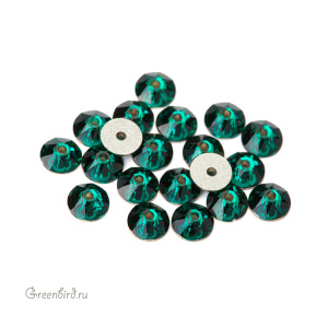 Swarovski 3188 Пайетки 4 мм, изумруд (#205), уп. 20 шт.