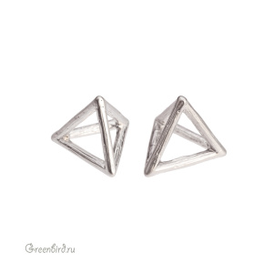 Бусина фигурная "Геометрия", матовый родий, 1 шт. (9H998), Корея