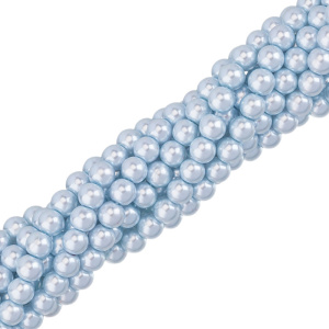 Жемчуг Crystalbird, круглый, 8 мм, Blue, нить (#81)