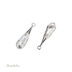 6532 подвеска Pure Drop 21mm, родий, Crystal (#001)
