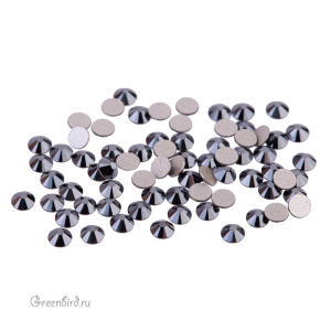 2058 Кристалл холодной фиксации Rose Flatback SS7 – Jet Hematite (#280HEM), уп. 72шт.