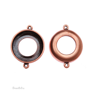 Оправа для Ring Fancy Stone 20 мм (коннектор), ант. медь, 1 шт. (#CON-20CP)