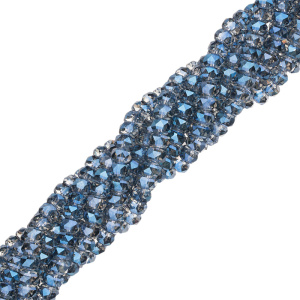 Бусины граненые рондели 8x5 мм, Black Diamond, нить (#SVAB255)