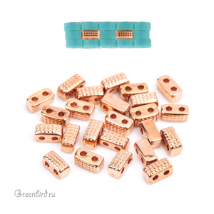 CYMBAL Металлическая бусина Half TILA "Marathi", розовое золото, 1 шт. (#HT-012332-RG)